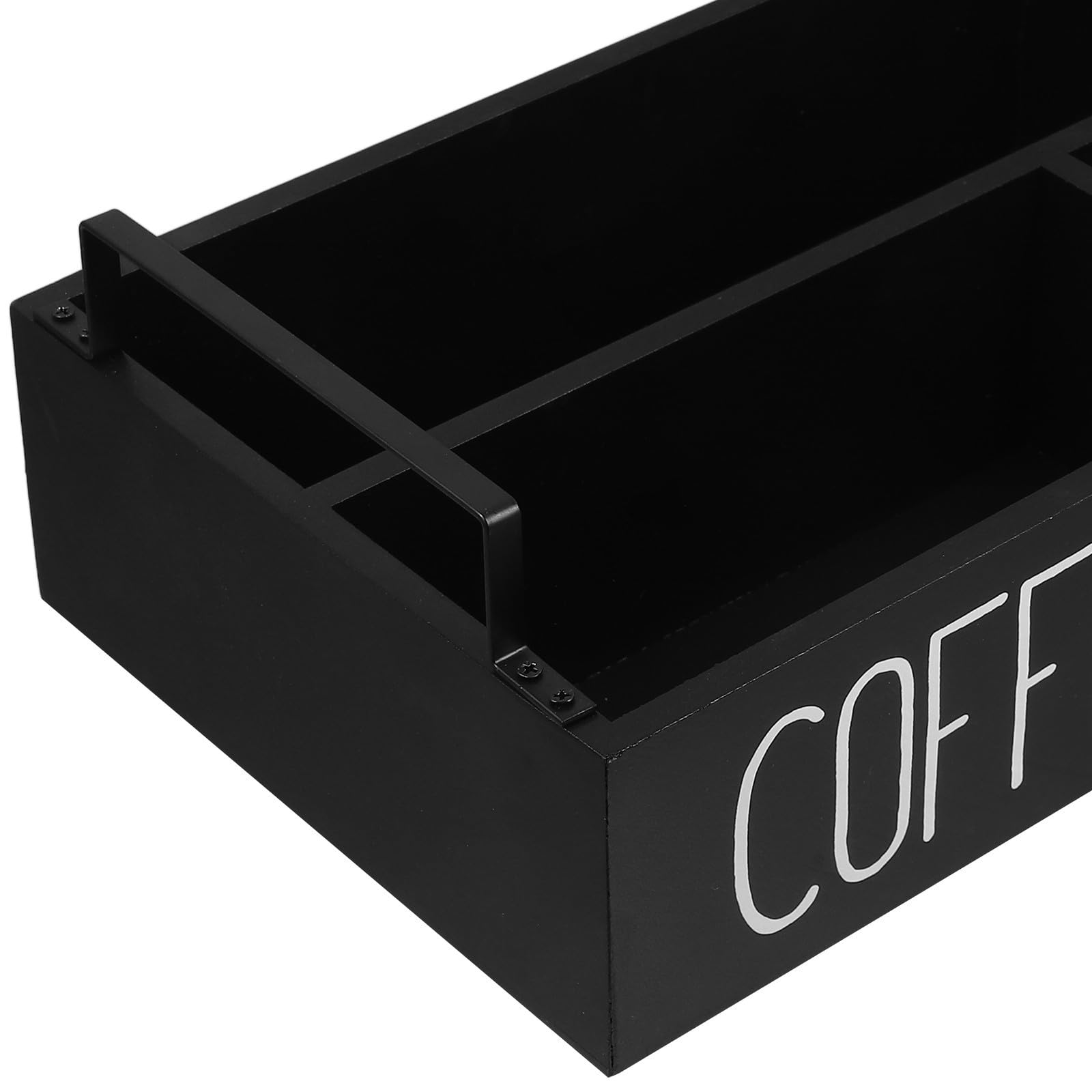 Scatola Porta Bustine di Tè e Caffè in Legno Nero Grande Capacità e Scomparti Multipli per Organizzare la Cucina e Mantenere Piano di Lavoro Pulito Riutilizzabile