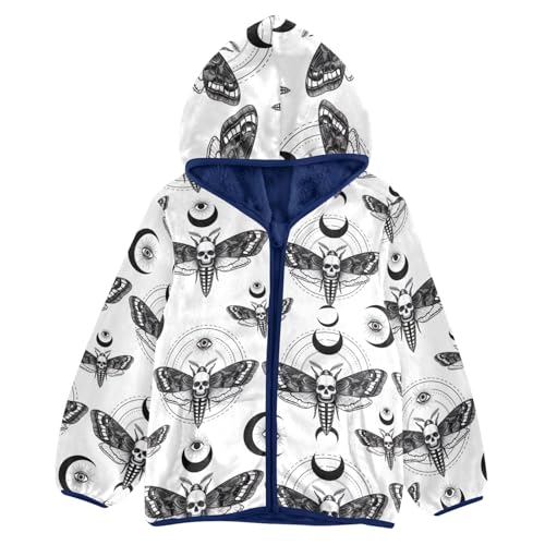 Skulls Moth Boy Comfy Warm Fleece Jacket with Polar Fleece Lining 3T