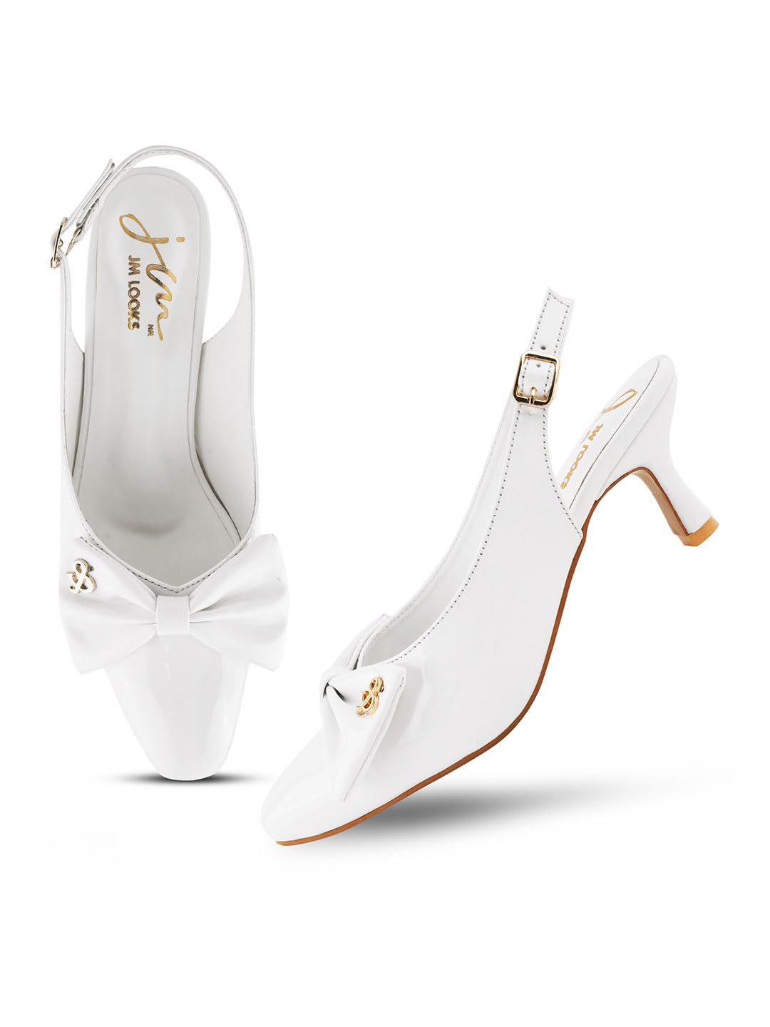 Froh Feet Womens Fashion Comfortable White Bow Upper Kitten Heels Bellies Pointed Toe Casual Sandals (B0CZ9PMP84) Amazon Price History, Amazon Price Tracker