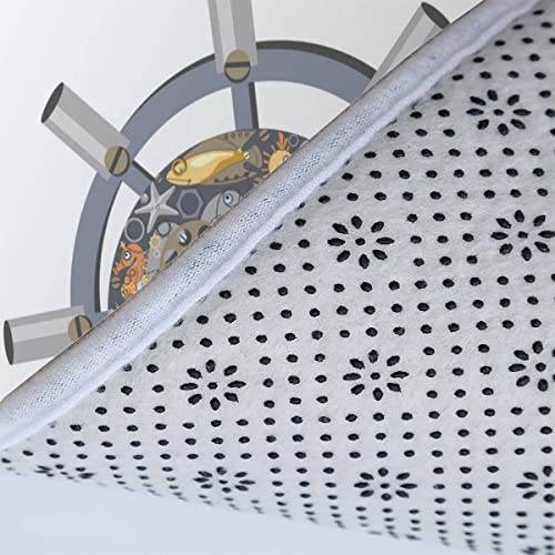 Badezimmer Badematte 3 Teilig Set Ankerkompass rutschfest Badteppiche Saugfähig Memory Foam Badezimmermatte Weich WC… – Bild 6