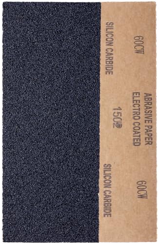 YoiYee 60 Grit Wet & Dry Sandpaper Sheets 23x9.5cm Medium Coarse Abrasive Sand Paper Roll for Wood Metal Plastic Glass Stone and Wall Sanding 10 Pack