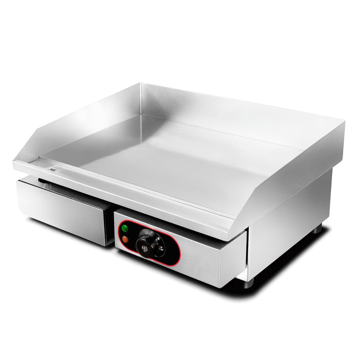 Plancha électrique de table 55 cm – thermostat réglable 300°C – 3 kW – bac récupérateur – acier inox