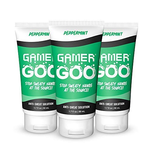 Gamer Goo - Antiperspirant for Hands, Non-Sticky Drying Lotion for Better Gamer Grip, Hand Cream for Gamers and Athletes, Peppermint, Bundle of 3