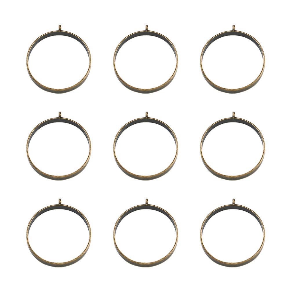Cheriswelry 10pcs Open Back Bezel Pendants Geometric Round Circle Hollow Frames Trays Molds for DIY Resin Jewellery Crafts Making, Antique Bronze โ image 1