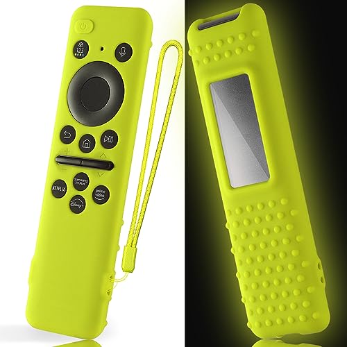 AKSHFETH Silicone Cover for 5.59 Inch Samsung BN59-01455a BN59-01432J Samsung Solar Cell Remote Control Cover 2023 8K Neo QLED HDR Smart TV Silicone Case (Glow Green)