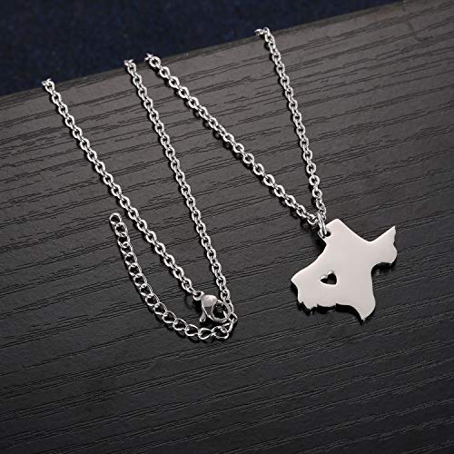 Ukodnus Texas State Map Necklace Pendant Brass Texas Moving Gifts TX Shape Jewelry for Women Teens Chain2