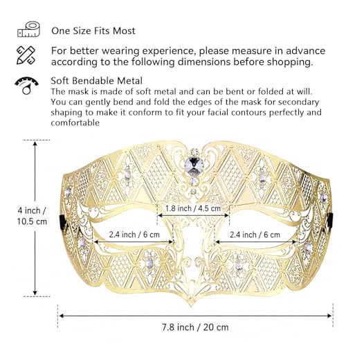 Image of Coddsmz Couples Venetian Masquerade Mask Set Luxury Style Princess Party Mask for Couples Women and Men Mardi Gras Masks