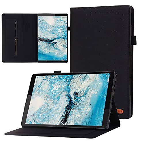 キャンバス折りたたみスタンドケース Fire Max 11タブレット用 - スリムフィット プロフェッショナル 折りたたみ式スタンド TPUシェル 保護カバー カードスロット2つ付き Amazon Fire Max 11 2023年発売用 ブラック