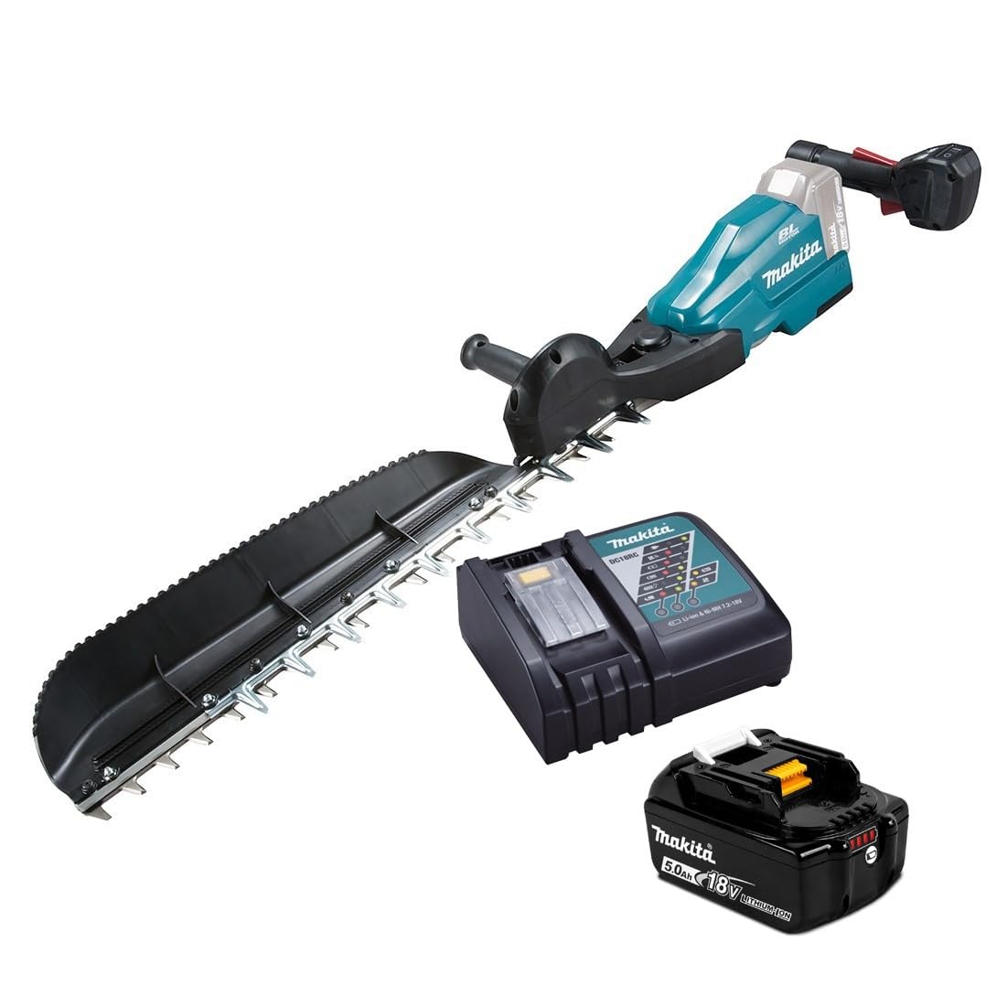 Makita Teal Duh754srt 18V Li-Ion Lxt 75Cm Brushless Hedge Trimmer Complete With 1 X 5.0 Ah Battery And Charger