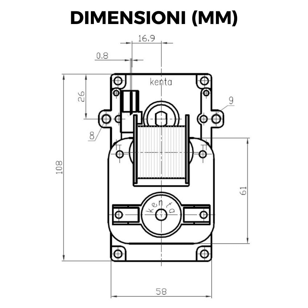 Easyricambi - Motore Girarrosto Elettrico, Motorino Elettrico per Girarrosto, BBQ Elettrico, Forno, Camino, Grill, Barbecue, Modello: Kenta K9115106 2,5 RPM Giri al Minuto 28W Rotazione Oraria 220V