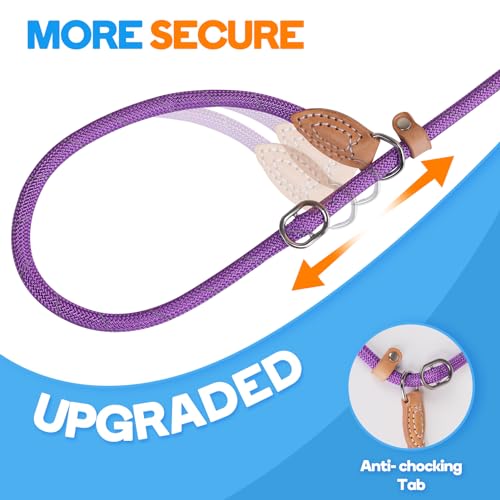 Grand Line Retrieverleine mit Zugstopp, 150 cm Moxonleine Reflektierende Hundeleine, Sicher Dauerhafte Trainingsleine Moxonleine für Kleine Mittlere und Große Hunde - 10mm, Lila