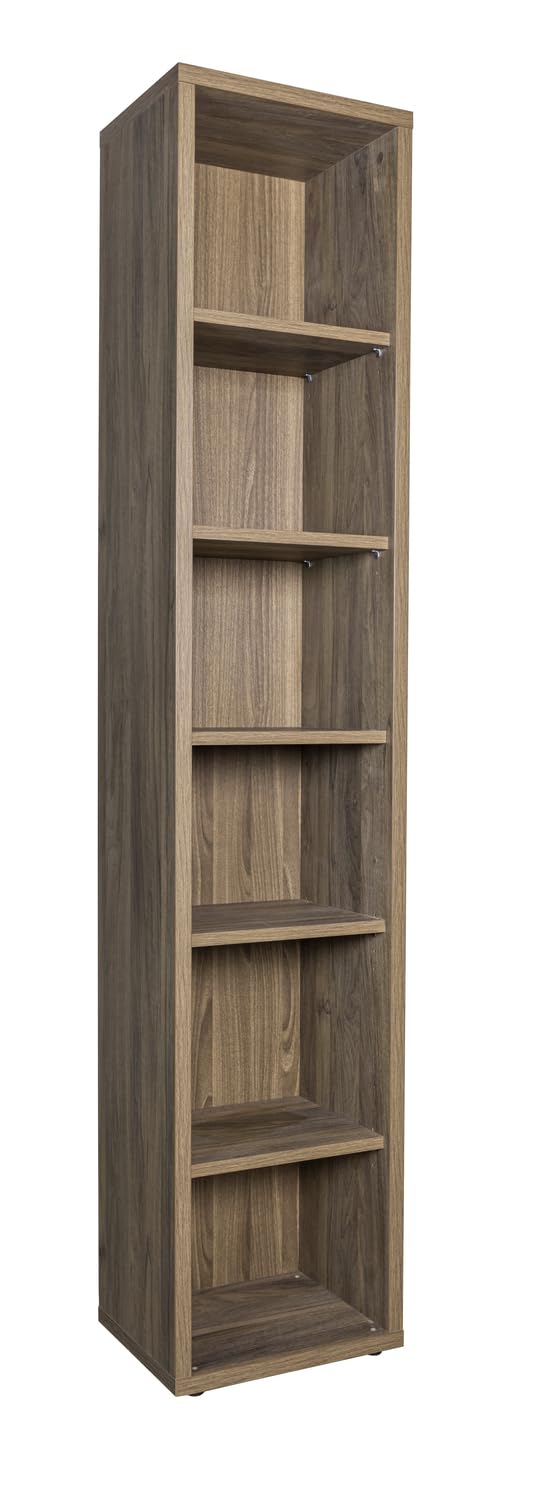 Composad | Ufficio Completo della Linea DAVINCI BRERA, Set di 8 Mobili, Libreria, Vetrina, Cassettiera, Scrivania Angolare, Mobili Ufficio, Colore Noce Brera, Made in Italy