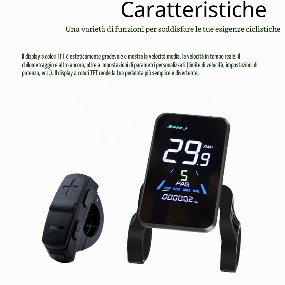 Schermi di visualizzazione LCD per bici elettrica NC-81F Impermeabile Dashboard Computer Pannello bici elettrica Cruscotto Mountain Bike Computer Velocità Cadenza Monitor