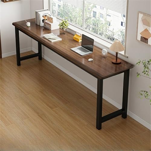 Escritorio para computadora Cuadrado de 15.7' de adelante hacia atrás, para Escritura, Alquiler, casa, Mesa Larga, Rectangular, Extra Largo, marrón/Negro, Estante no Incluido, 63'
