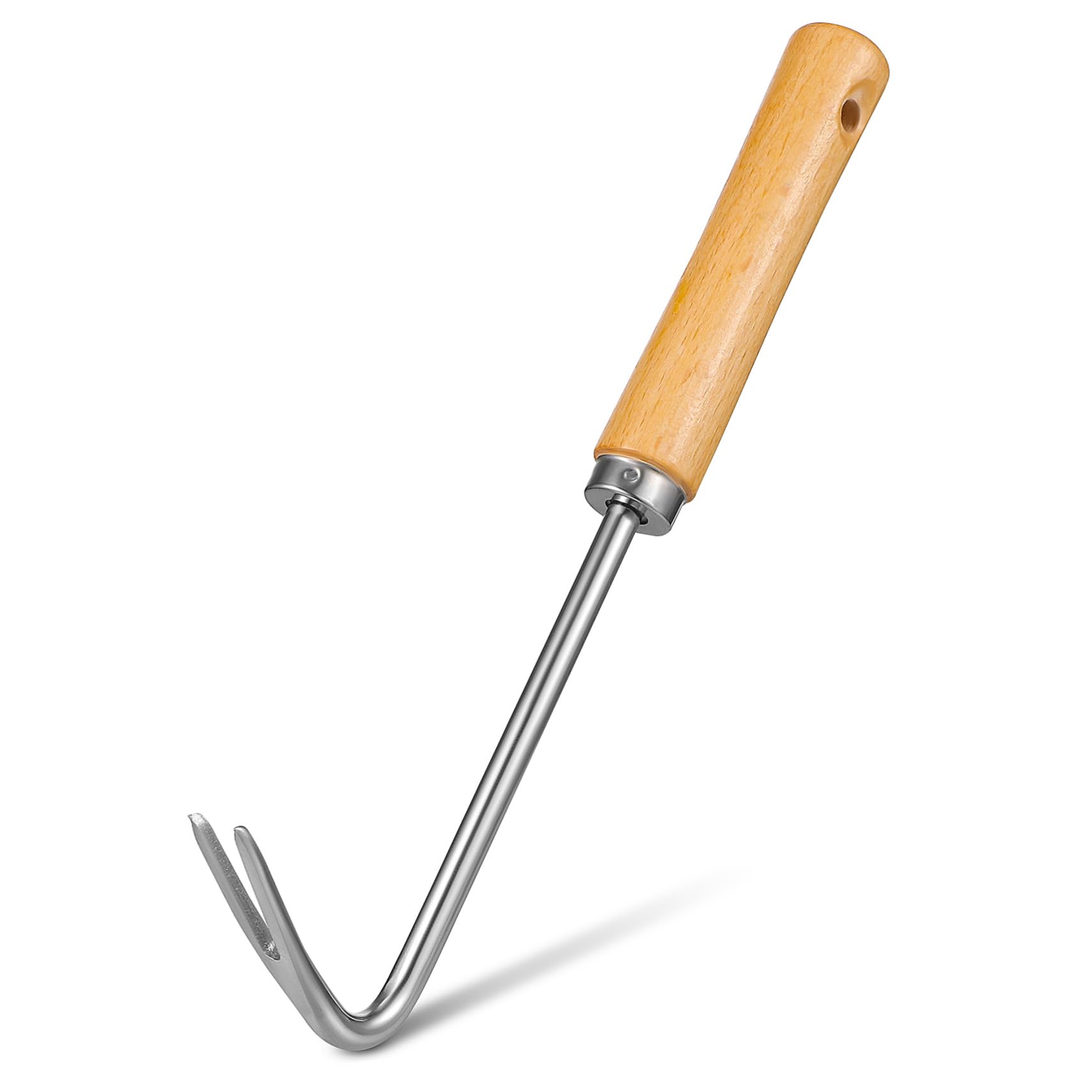 Gogogmee Hand Weeding Tool Portable Manual Weeder with Wooden Handle Ergonomic Design for Easy Removal for Gardening Flower Transplanting and Soil Loosening