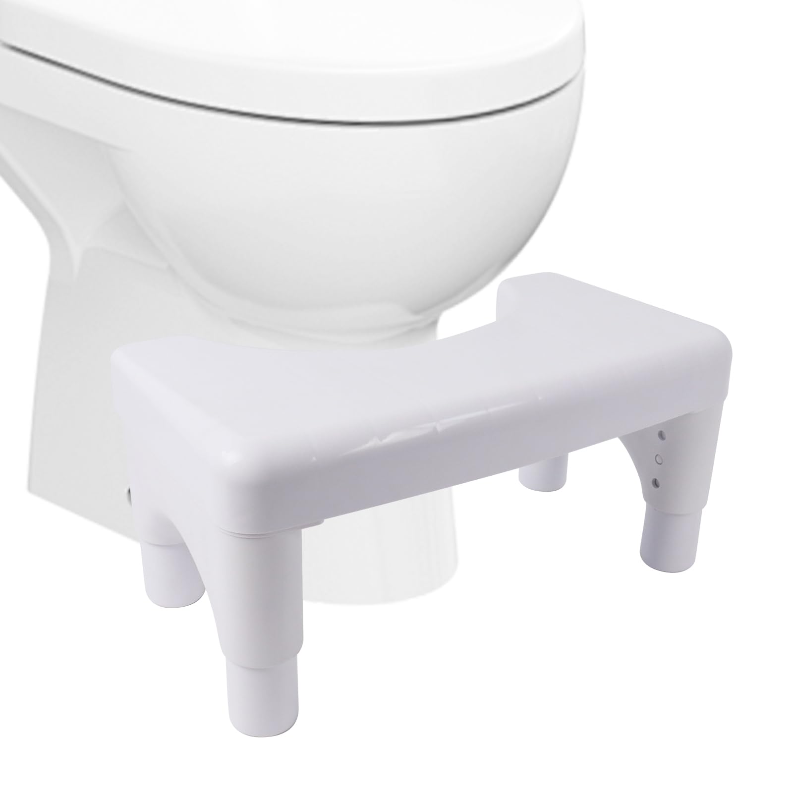 Gzsekken Poop Stool Toilet Stool Squat Adult Toilet Stool White Adults for Bathroom Adjustable Height Poop Stool Squat Adult