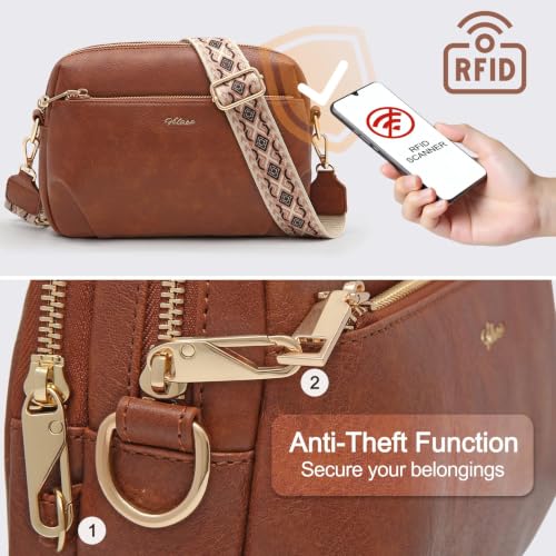 Image of Crossbody Bag for Women Vegan Leather Handbag Purse Anti Theft RFID