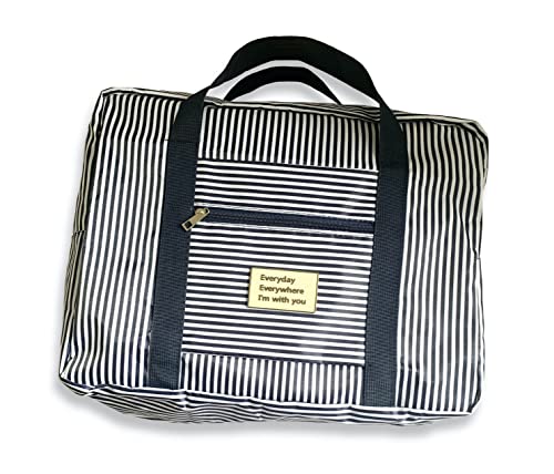 Airlines Under Seat Cabin Bag 45x36x20 - Foldable Travel Duffle Hand Luggage Bag Carryon Luggage Overnight Bag Weekend Bag - Large Capacity Folding Travel Bag for Women and Men 25L (Blue Stripe) Airlines Under Seat Cabin Bag 45x36x20 - Foldable Travel Duffle Hand Luggage Bag Carryon Luggage Overnight Bag Weekend Bag - Large Capacity Folding Travel Bag for Women and Men 25L (Blue Stripe)