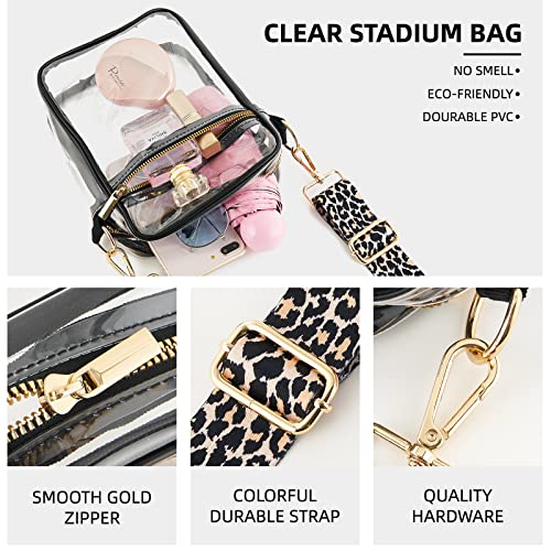 Clear Crossbody Bag Stadium Approved,Adjustable Shoulder Strap Clear Crossbody Purse for Concerts,Sports Events4