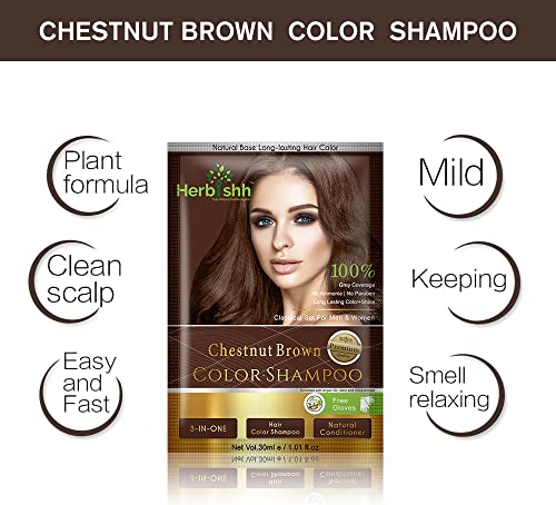 image for Herbishh Hair Color Shampoo for Grey Hair – All Natural Hair Dye Sha