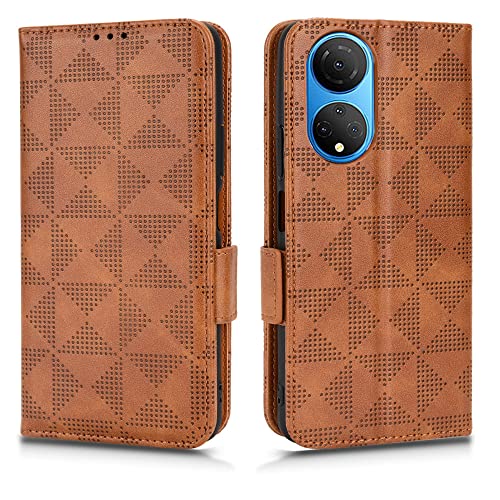 WOBURN Funda para Huawei Honor X7 Funda Libro, Flip Carcasa Magnética con Soporte y Cartera para Tarjetas, Premium PU/TPU Cuero Case Cover Billetera. Marrón