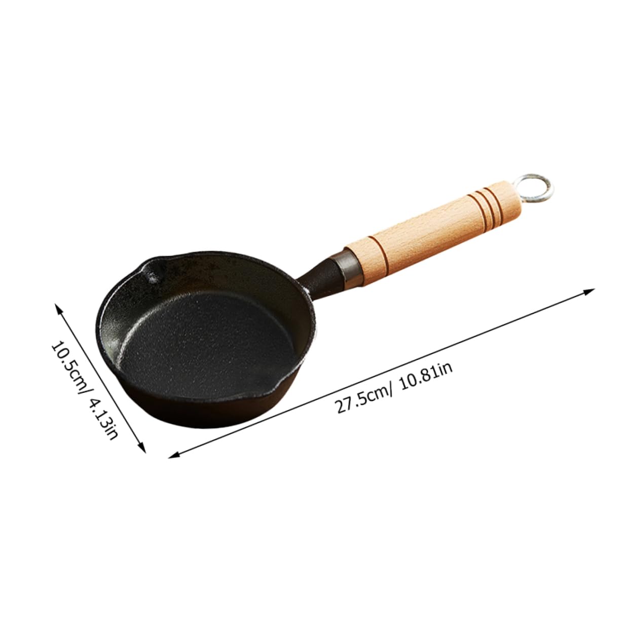 Levemolo Iron Butter Warmer Pot Small Cast Iron Saucepan with Wooden Handle for Melting Butter Cheese and Heat Conductivity for Quick Cooking