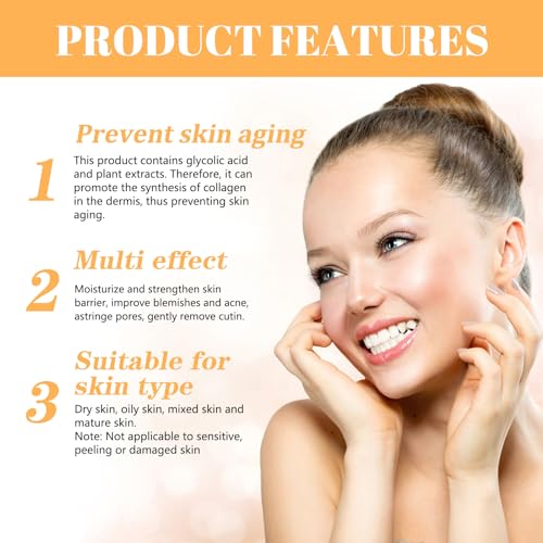 Glycolic Acid Toner,GlykolsäUre Peeling 7%-Ige -LöSung FüR Hautunreinheiten Und Akne, Toner Suitable for Combination and Oily Skin, Porenbehandlung(100ml) – Bild 4