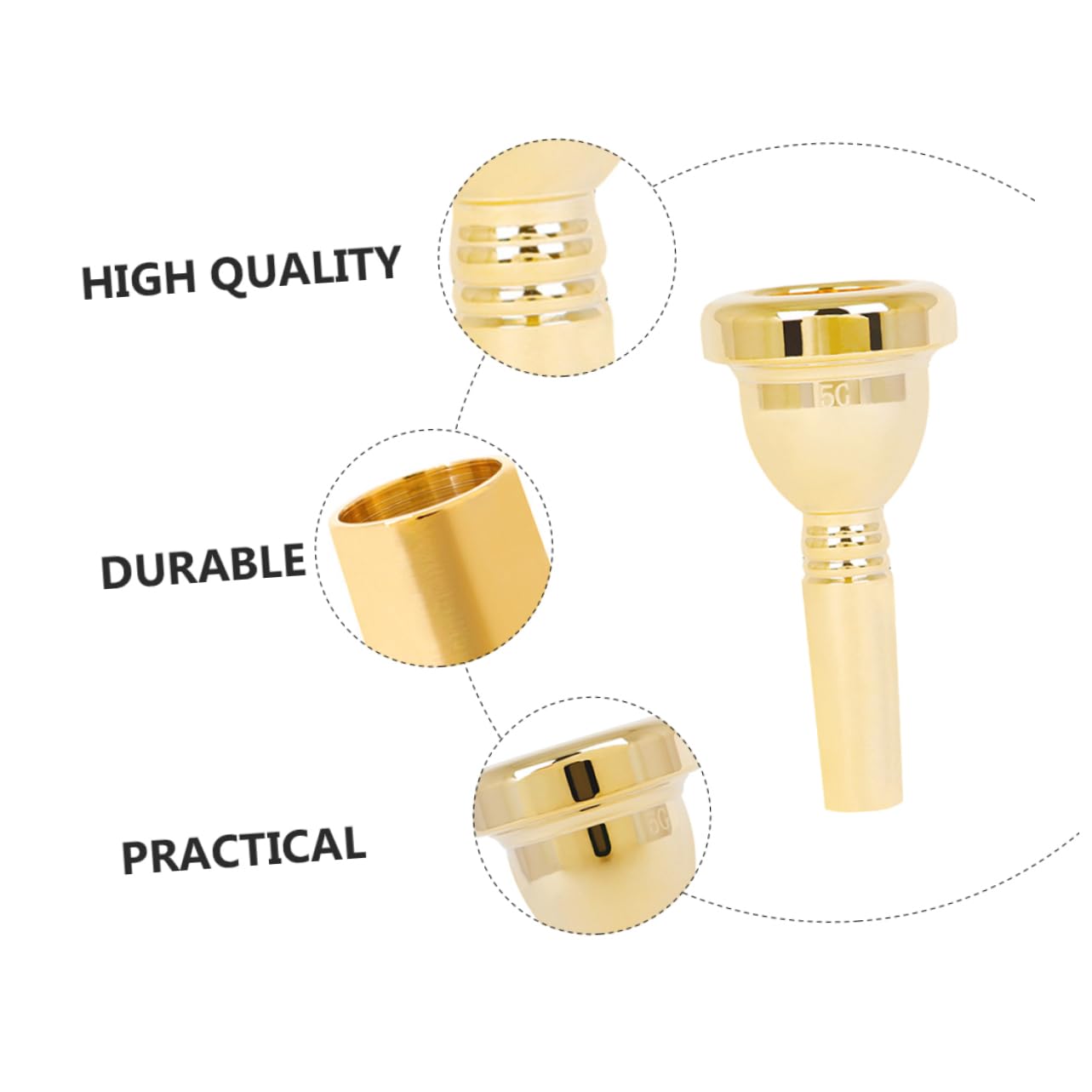 HANABASS 12.7mm Tenor Large Shank Alto Trombone Mouthpiece 5g Size Perfect for Bands