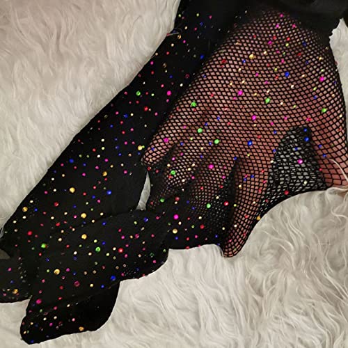Bas Mode Collants Résille Brillants Collants Sexy Paillettes Petite Maille Mince Collants Femmes (Rose Taille Unique) (Bleu Royal Taille Unique)