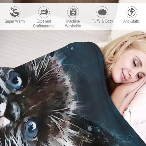 Couverture chat douce et chaude en flannel lavable en machine