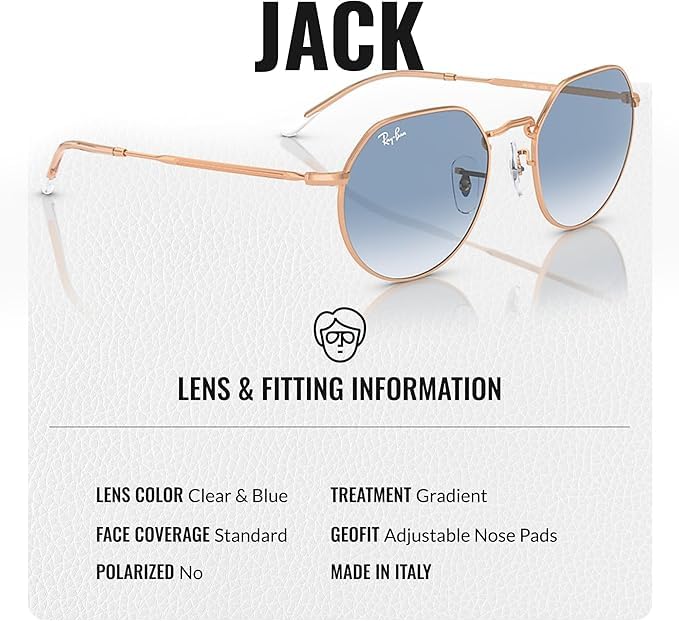 Image of Ray-Ban RB3565 JACK Square-Round Shaped Sunglasses for Men & Women with Official RAYBAN Eyewear Kit