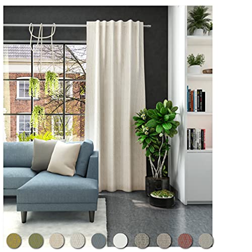 Neutex for you! Serina blickdichter Schal mit Multifunktionsband, Gardinenband, Vorhang, Gardine, 245 x 137 cm (H/B), 474101, Made in Germany, Oeko-Tex Standard 100, Champagner Cover