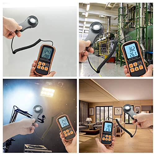 Abuycs Digital Light Luxmeter Spectrometer Photometer 0~200000 Lux Split Type LCD Handheld Illuminometer Luminometer Photometer Lux/FC LM Tester Light Meter - Thumbnail 7