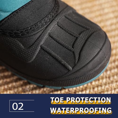 FLIOZY Kids Duck Boots Boys Waterproof Snow Boots Faux Fur Lining Winter Shoes3