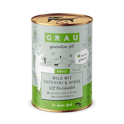 Produktbild von Grau Hund Wild mit Zucchini & Hirse - 6 x 400 g