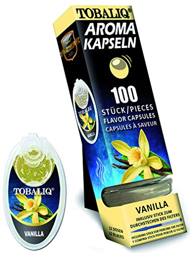 TOBALIQ 100 Aromakapseln mit VANILLA Geschmack | Aromatische Kugeln für Zigaretten in verschiedenen Geschmack Sorten…