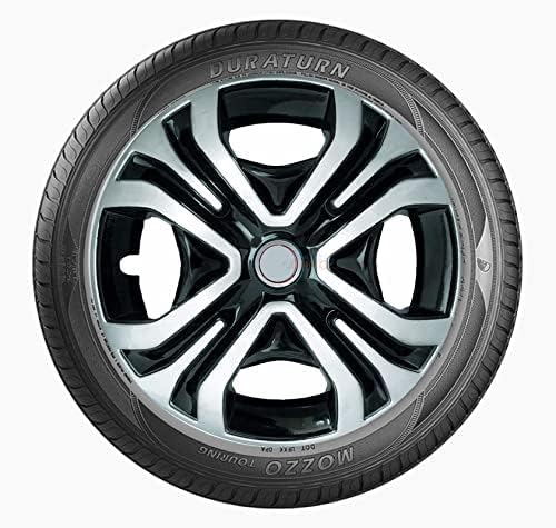 Panewaj 13 Inches Wheel Cover for Tata Tiago Wheel Cap Cover Press Fitting Universal Model Fits in All Cars of Tyre Size R13 (Set of 4) (Black Silver)