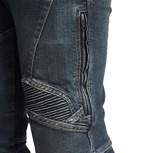 MAXLER JEAN Biker Jeans for men - Slim Straight Fit Motorcycle Riding Pants, 1604 Blue (Size 36)