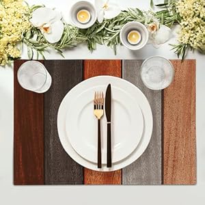 Giwawa Rustic Wood Placemats Set of 4- Fall Thanksgiving Orange Wooden Board Linen Place Mat 12x18 Inch- Farmhouse Country Style Washable Non-Slip Table Mats for Kitchen Dining Cabin Decor Giwawa Rustic Wood Placemats Set of 4 Fall Thanksgiving Orange Wooden Board Linen Place Mat 12×18 Inch Farmhouse Country Style Washable Non Slip Table Mats for Kitchen Dining Cabin Decor