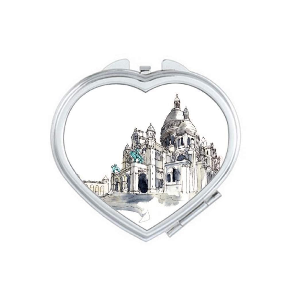Sacre-Coeur in Paris France Mirror Travel Magnification Portable Handheld Pocket Makeup