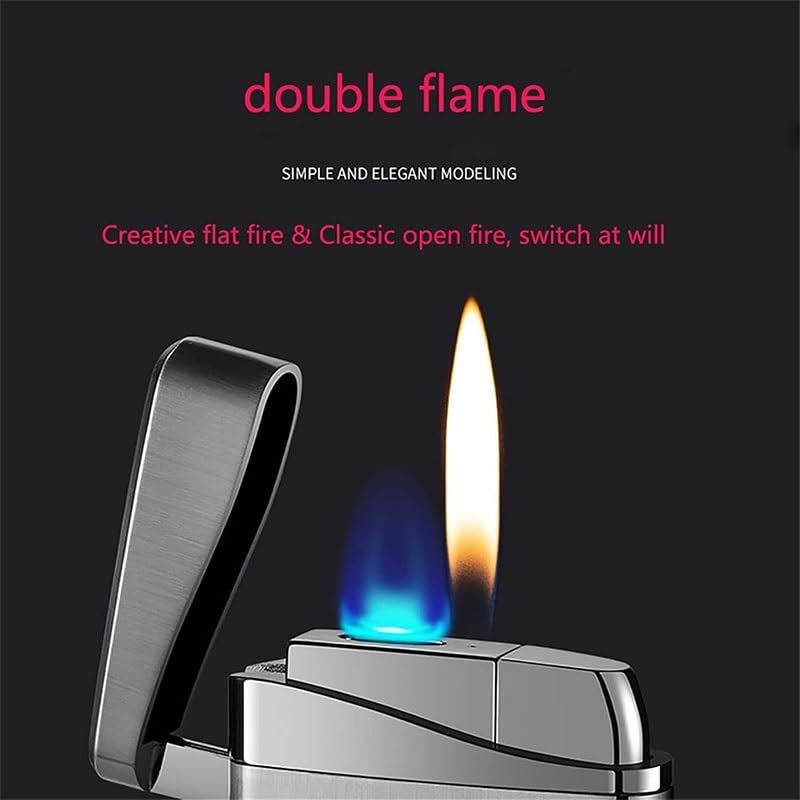 Encendedor de antorcha doble llama amarillo miniatura 3