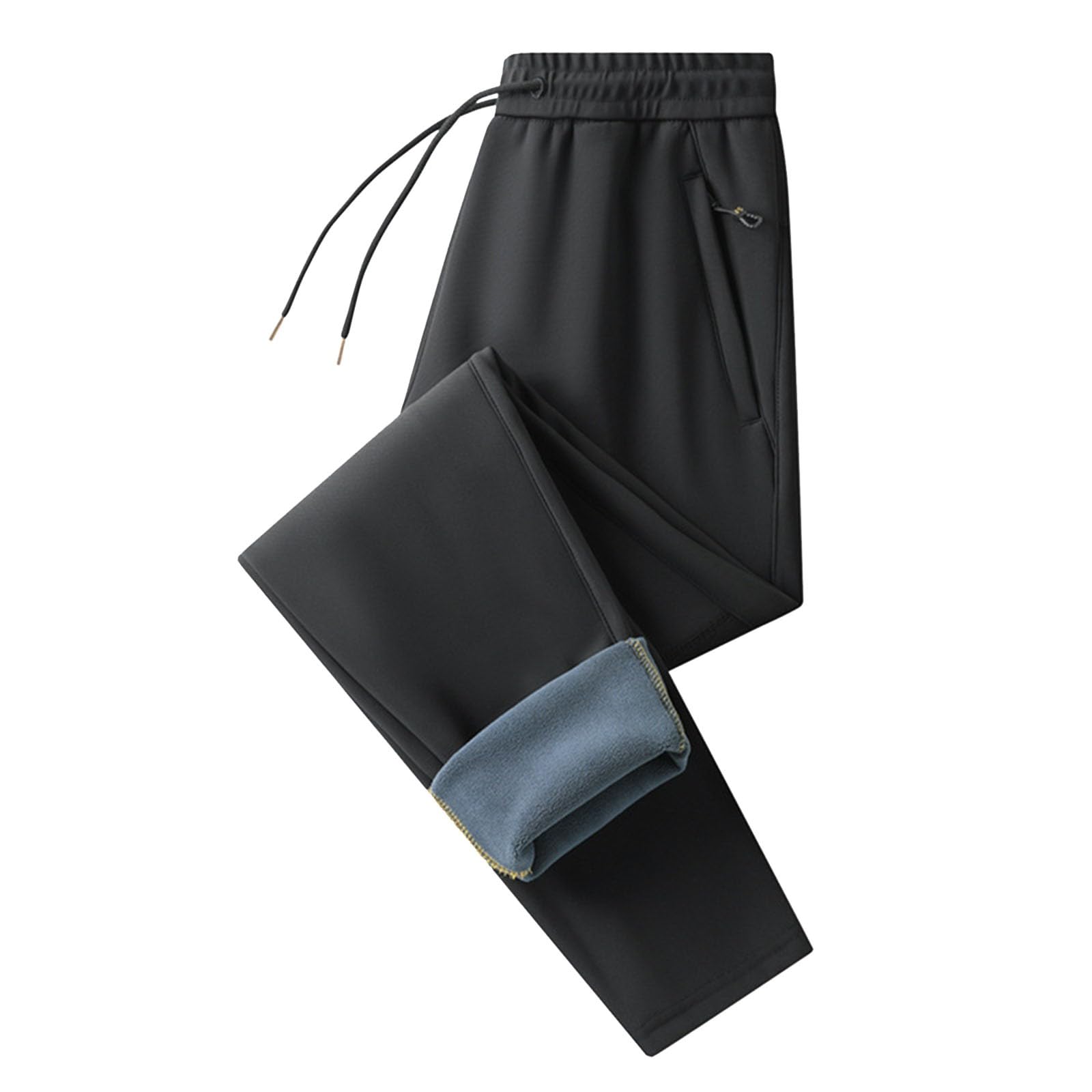 Pantalones Chandal Hombre,Pantalones De Invierno Con Forro Polar TéRmico Resistentes Al Viento Y Con Rodillas Para Deportes Al Aire Libre Y Uso Diario Ajuste CóModo Y DiseñO De Dobladillo Plano