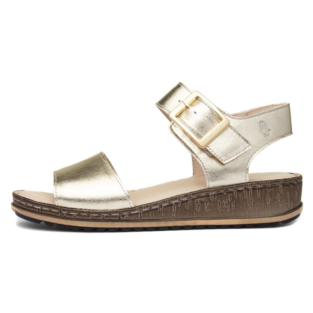 Hush Puppies Ladies Ellie Sandal, Gold, 5