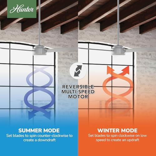Image of Hunter Presto, Indoor, Ceiling Fan, No Light, Modern, 52 inch, Dove Grey