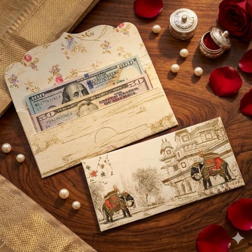 Image of Pack of 50 Colourful Designer Shagun Lifafa /Money Gift Envelope Digitally Printed for Gifting Money on Wedding, Birthday & Any Other Occasion D-029