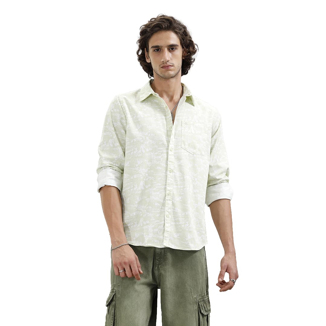 wrogn Men's Pure Cotton Shirt | All Over Print | Slim Fit-picture-28
