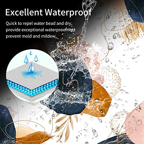 Ohshining Boho Shower Curtain For Bathroom Decor Abstract Mid Century Modern Shower Curtain Set With Hooks Minimalist Geometric Blue Pink Plant Fabric Bathtub Shower Curtain Gift 72X72 Inch,Multicolor #TOP3