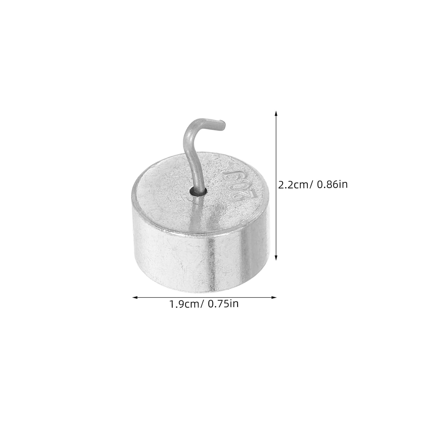 VALICLUD 20pcs Hooked Weight Set Calibration Weights with Hooks Magnetic Hooks, 20g