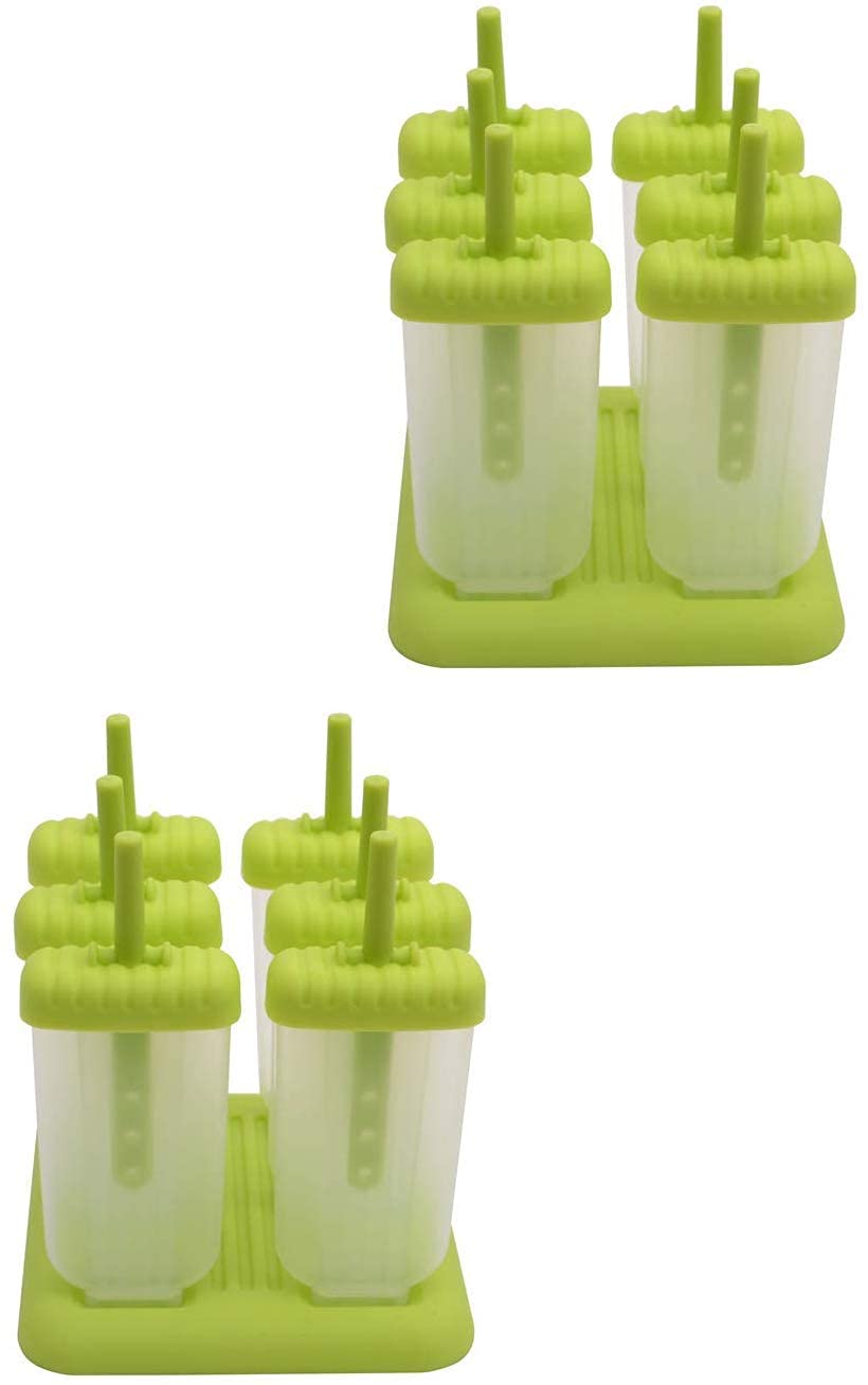 Klaxon Plastic Ice Cream Candy Kulfi Maker Popsicle Mould - Set of 2 (12 PCS) (Colour as per Availability)