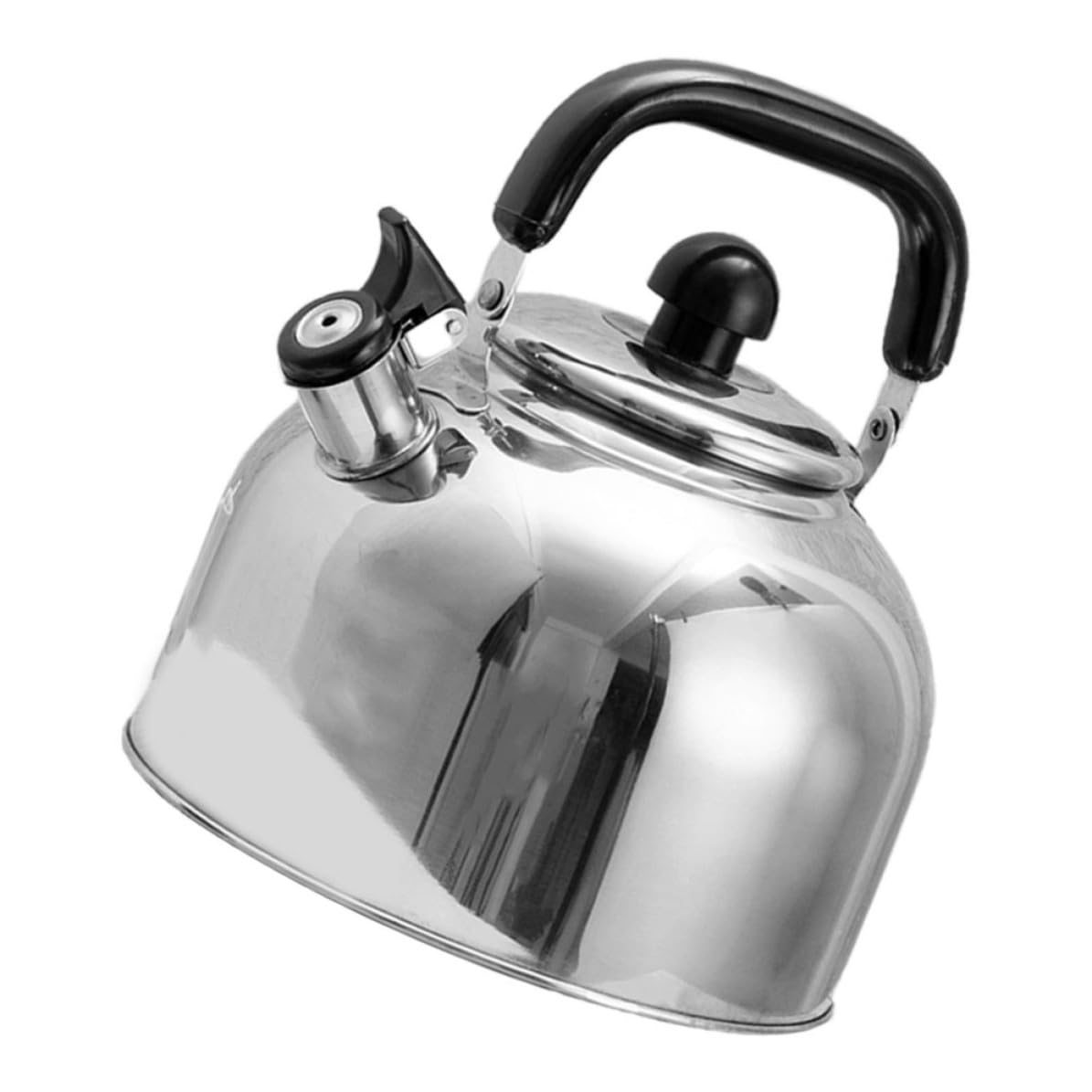 Bouilloire à thé sifflante 4l inox : eau chaude sécurisée sur gaz